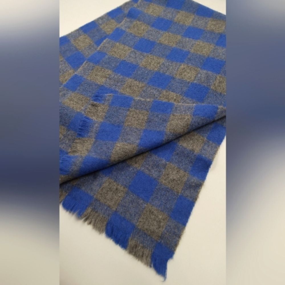 Coach Wool Long Winter Fringe Scarf Checker Unisex Men's - Picture 9 of 11